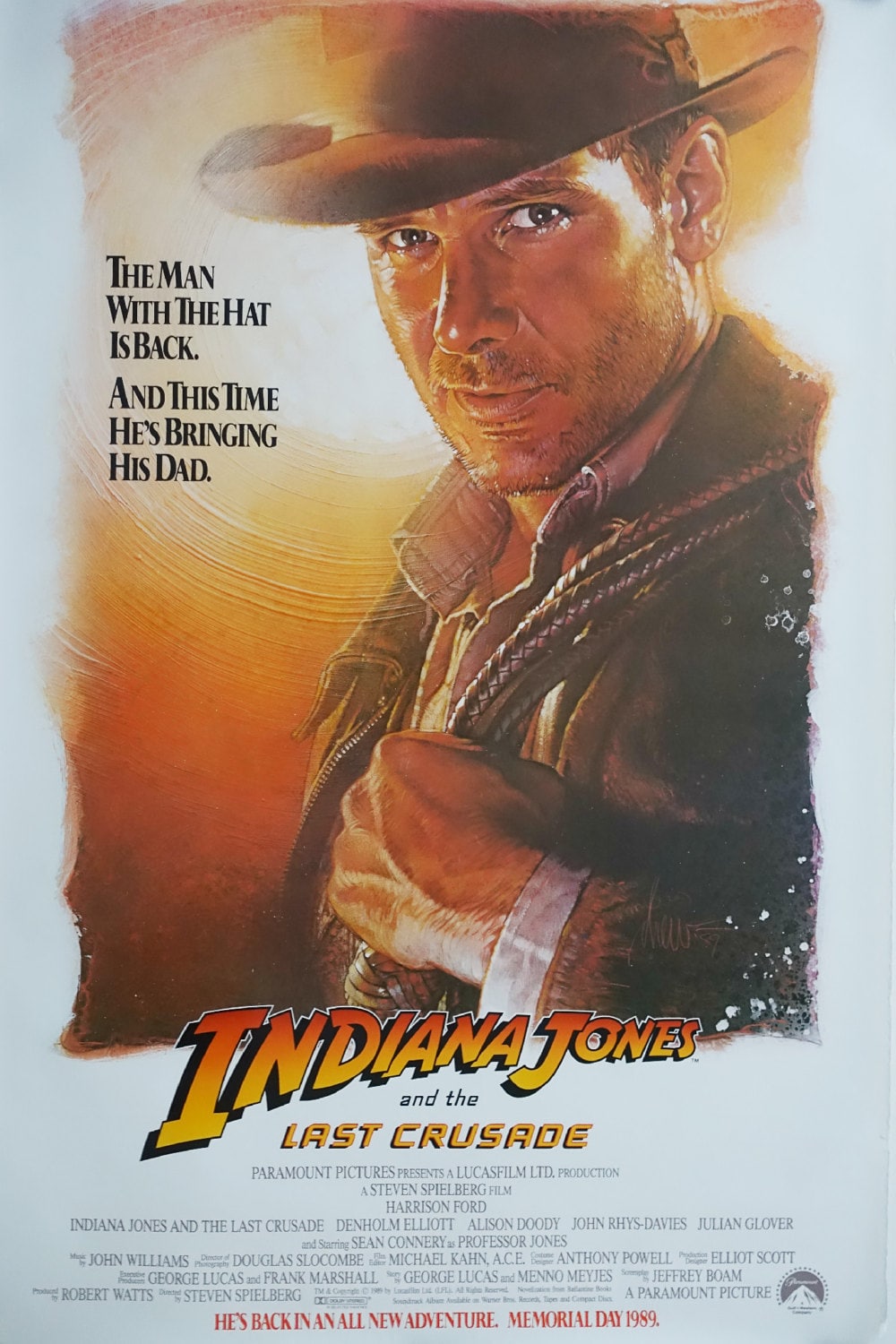 1989 "Indiana Jones and the Last Crusade" Movie Poster - Original Vintage Poster