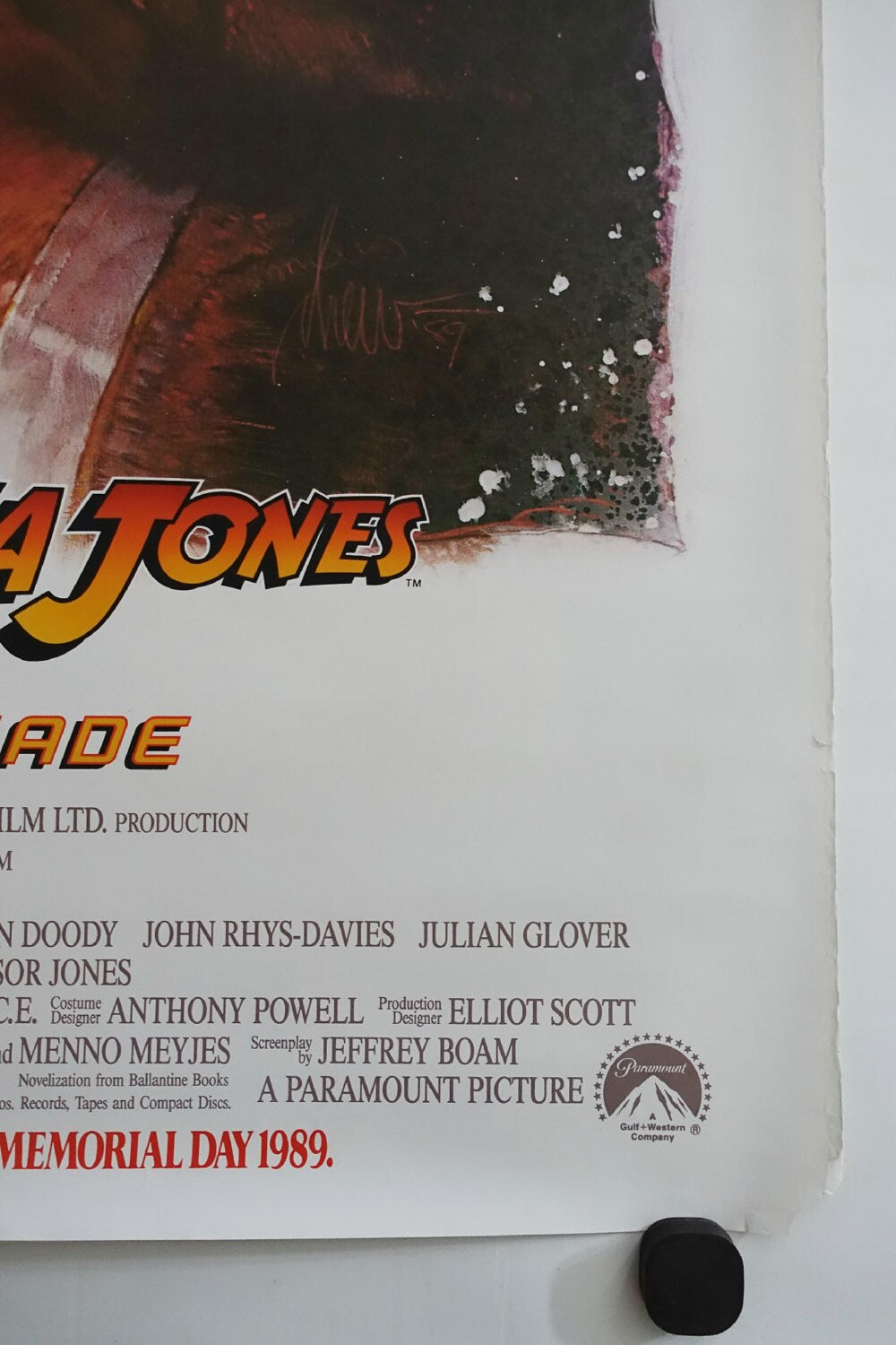 1989 "Indiana Jones and the Last Crusade" Movie Poster - Original Vintage Poster