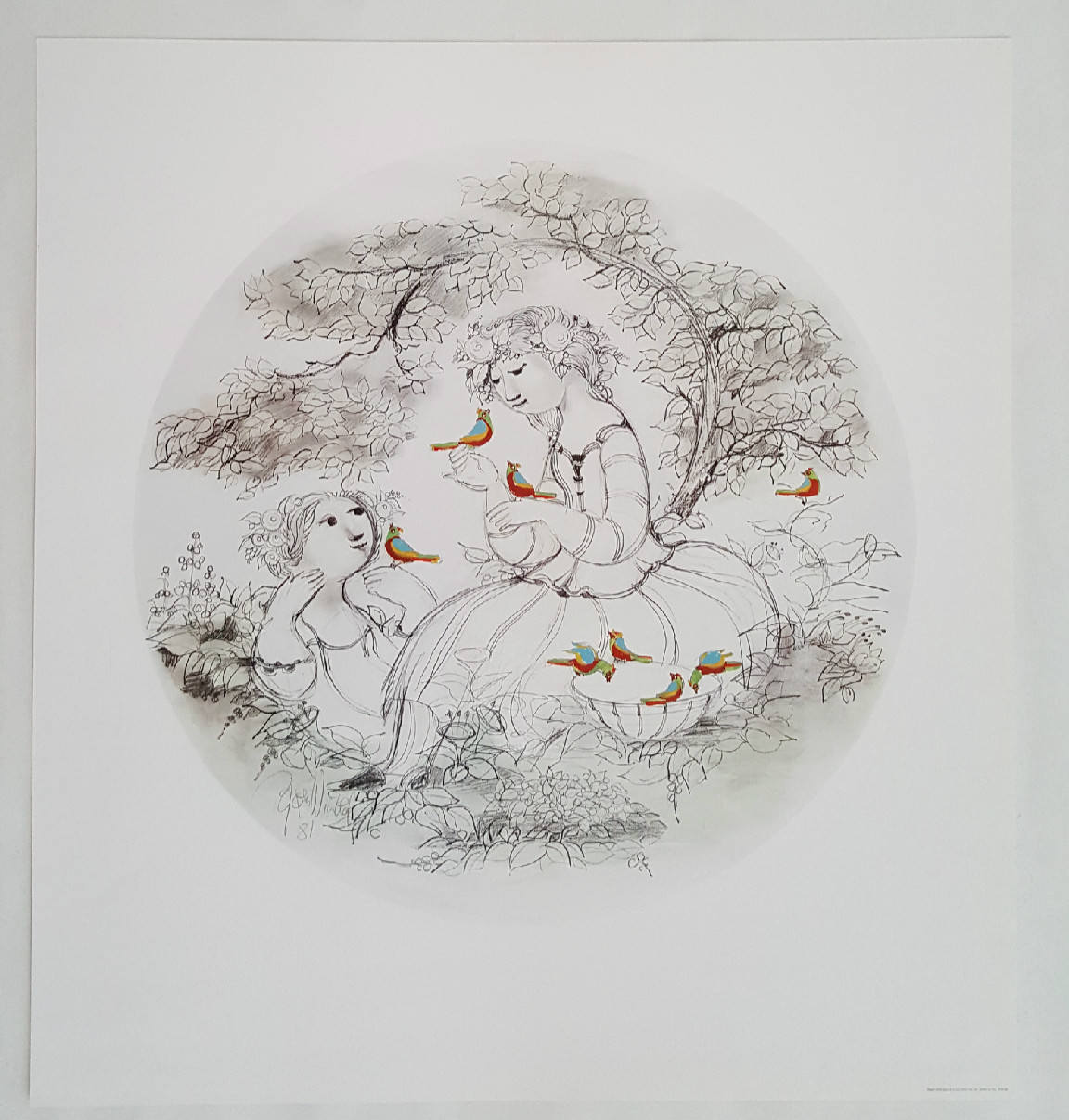 1981 Wiinblad Spring Art Poster II - Original Vintage Poster