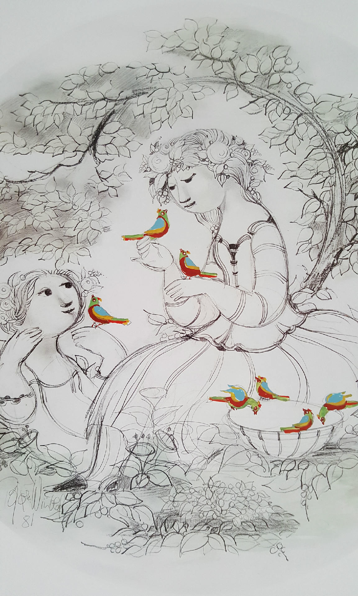 1981 Wiinblad Spring Art Poster II - Original Vintage Poster