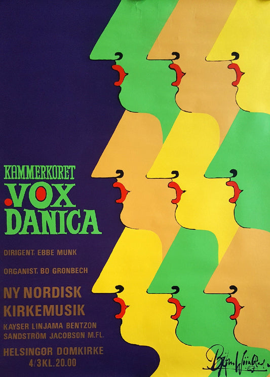 1987 Wiinblad Vox Danica Music Poster - Original Vintage Poster