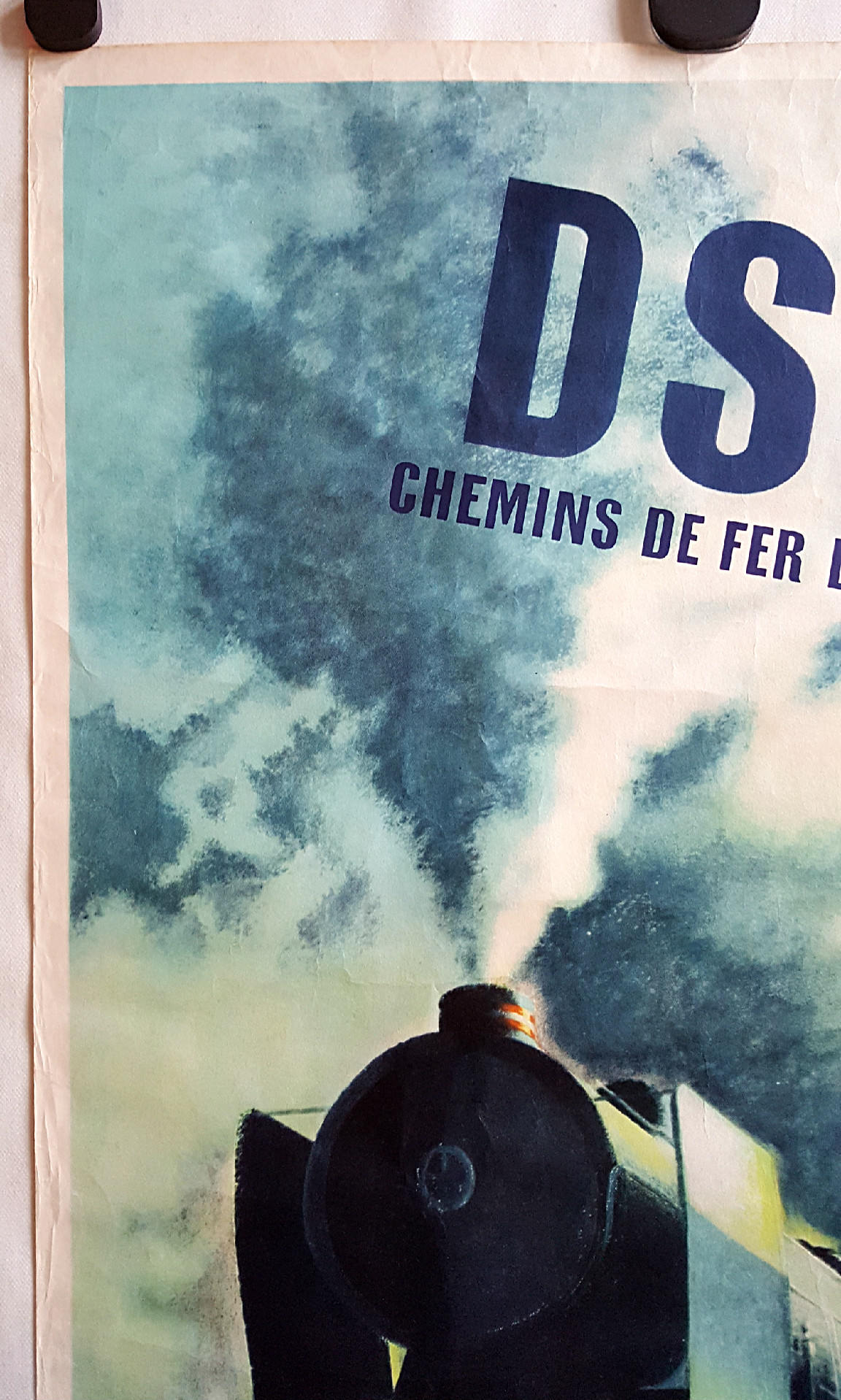 1950 Steam Locomotive by Aage Rasmussen for Danish State Rails - Original Vintage Poster
