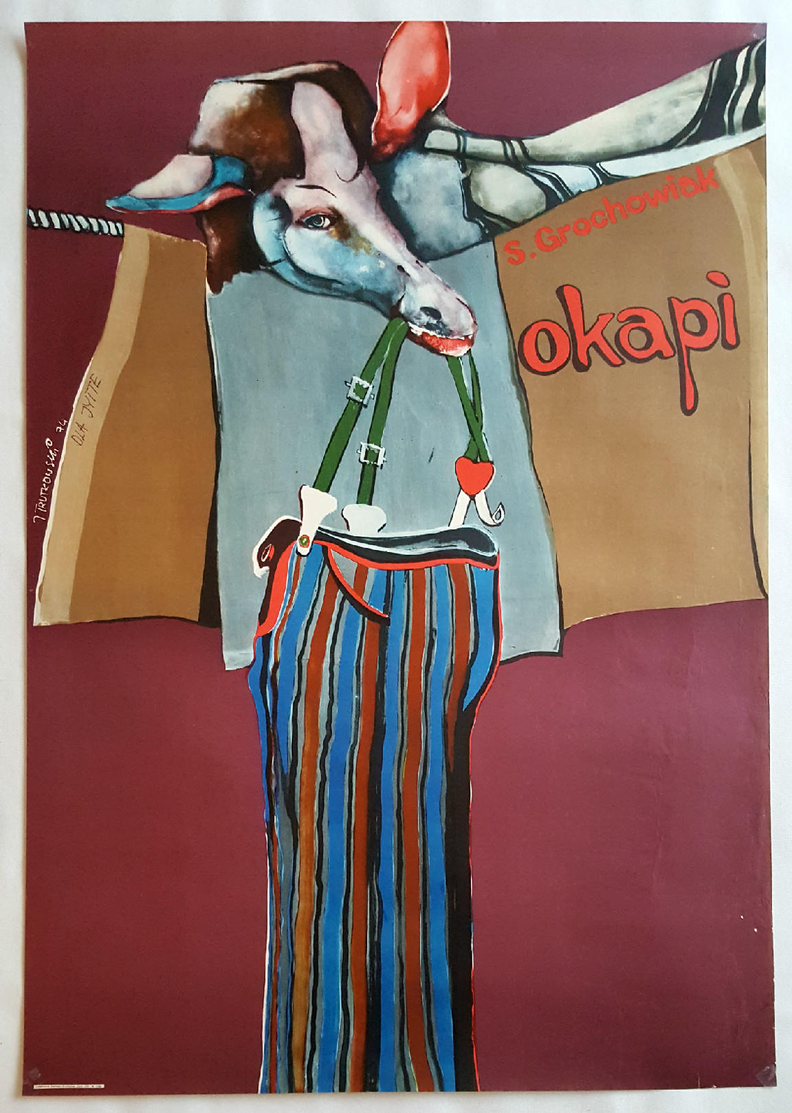 1974 Okapi Polish Theatre Poster - Original Vintage Poster