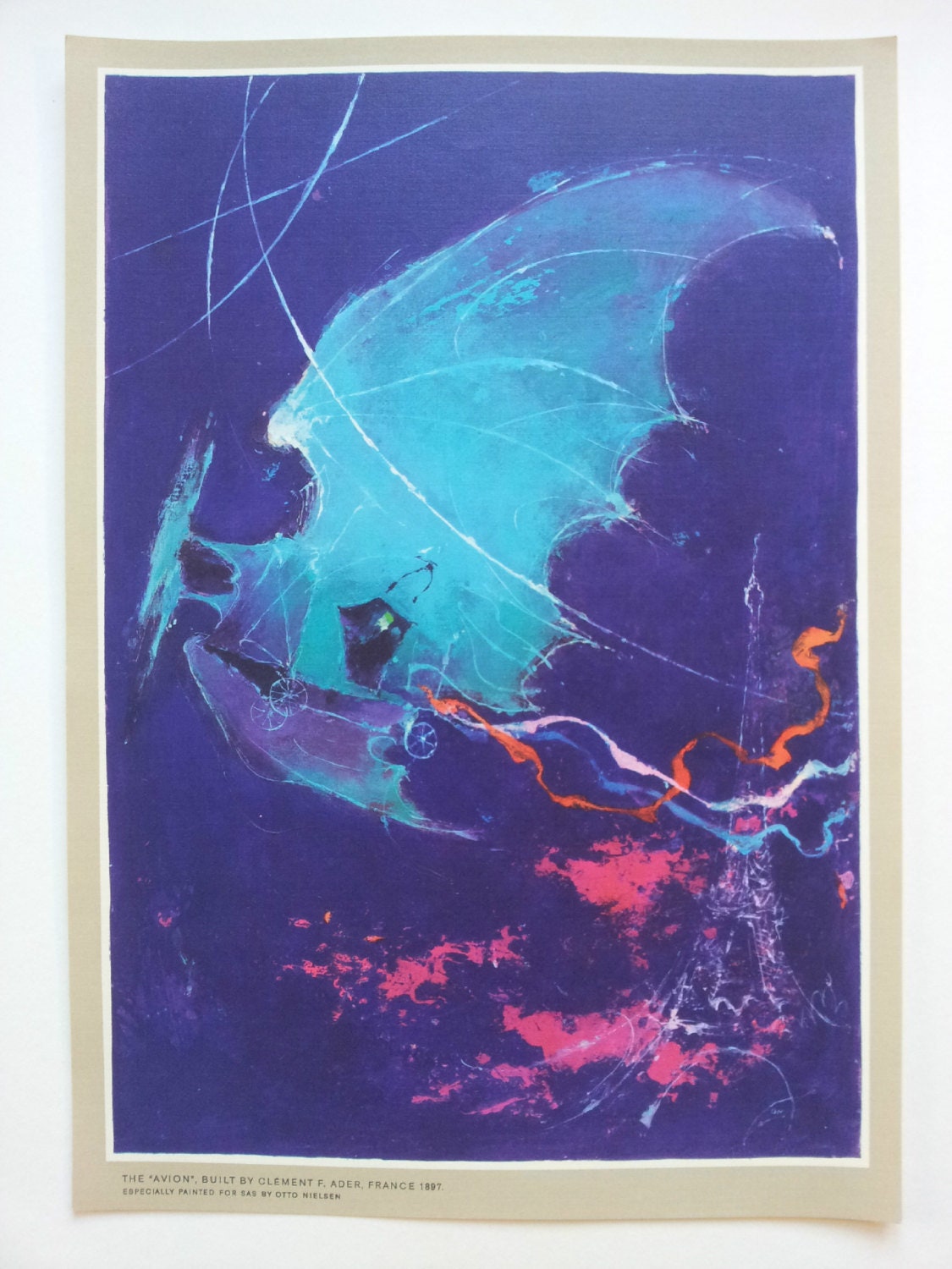 1960 SAS Airlines Poster (Clément F. Ader) - Original Vintage Poster