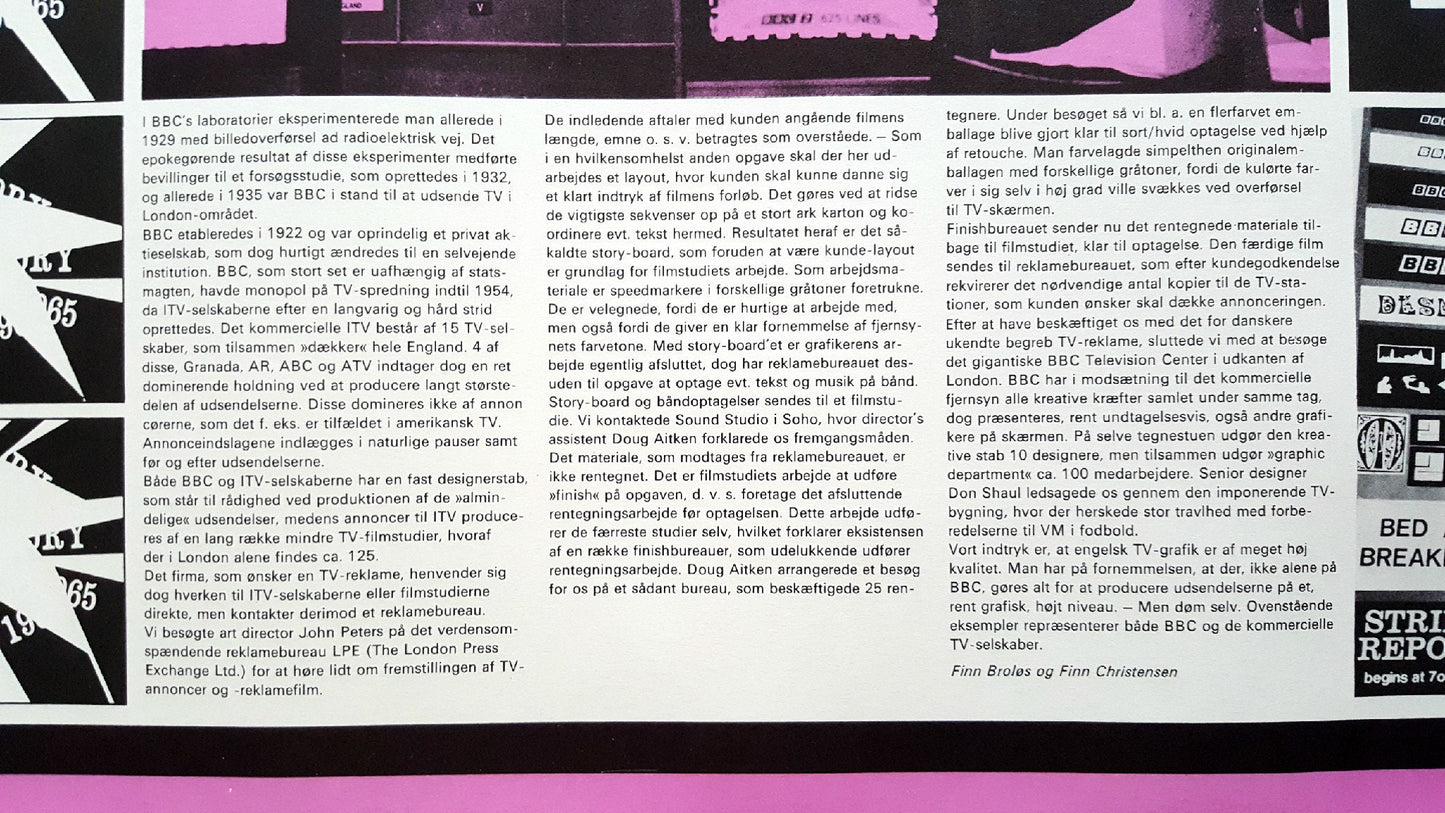 1966 London TV Graphics Art Poster - Original Vintage Poster