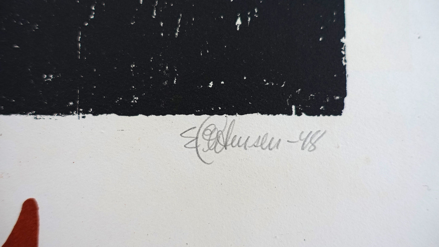 1948 Danish Arts Exhibition Poster Charlottenborg - Original Vintage Poster