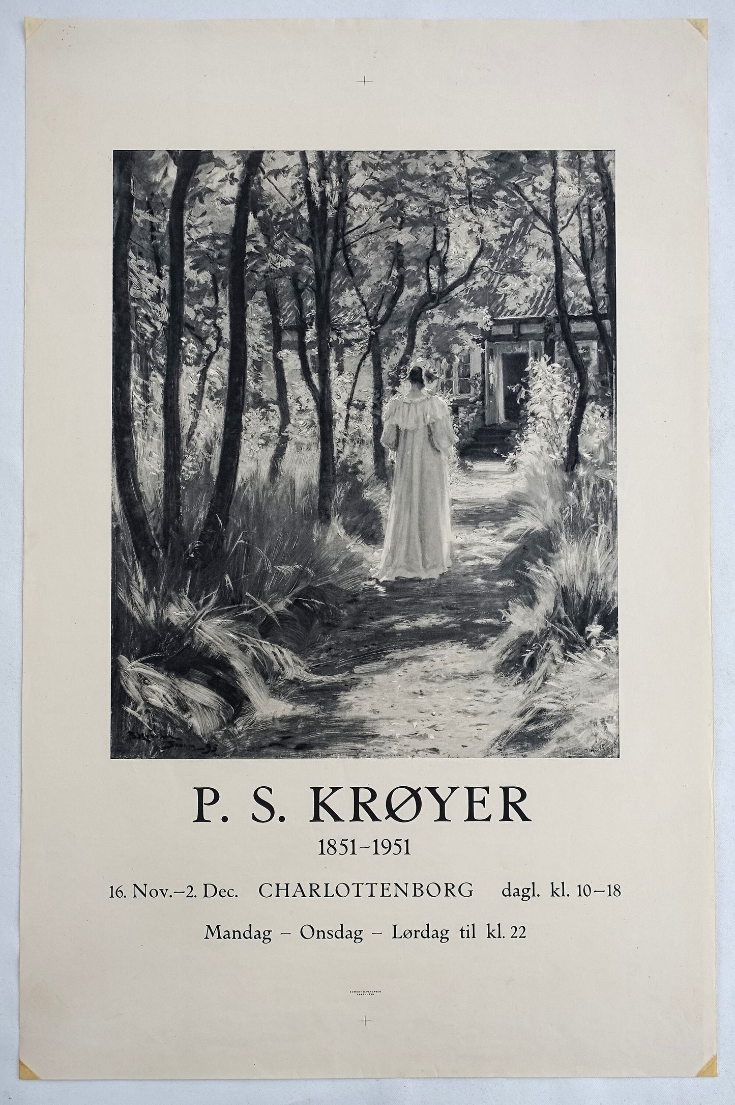 1951 P. S. Krøyer Exhibition Poster - Original Vintage Poster
