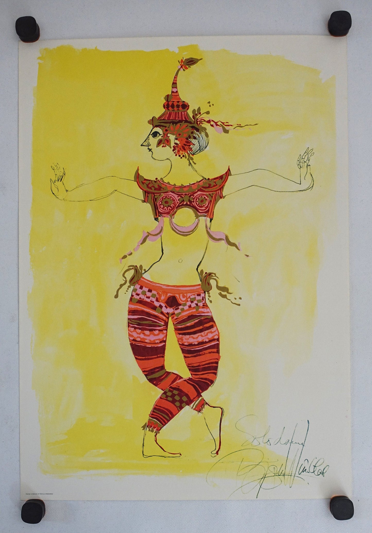 1968 Siamese Dancer by Bjørn Wiinblad I - Original Vintage Poster
