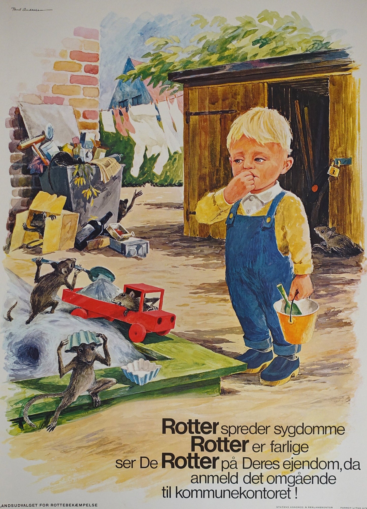 1960s Rat Control Campaign Poster - Original Vintage Poster
