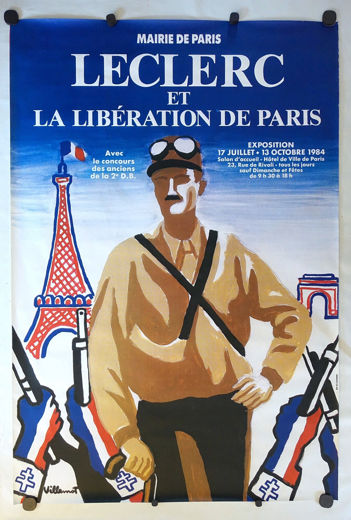 1984 Leclerc et La Liberation de Paris by Bernard Villemot - Original Vintage Poster