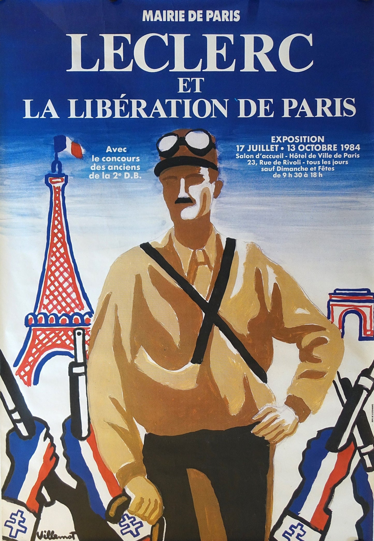 1984 Leclerc et La Liberation de Paris by Bernard Villemot - Original Vintage Poster