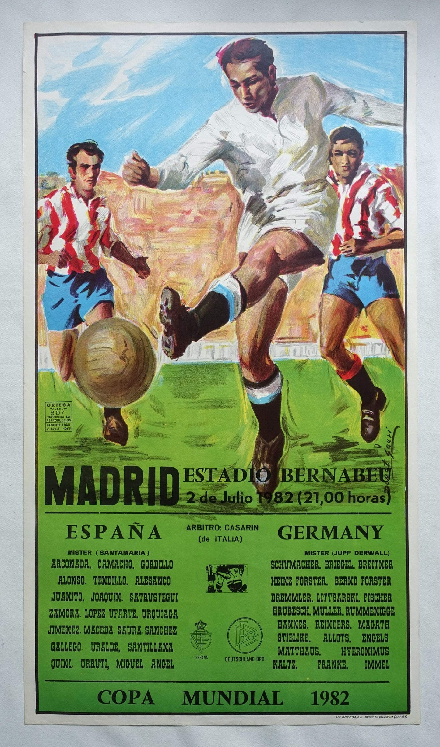 1982 World Cup (Football/Soccer) West Germany - Spain - Original Vintage Poster