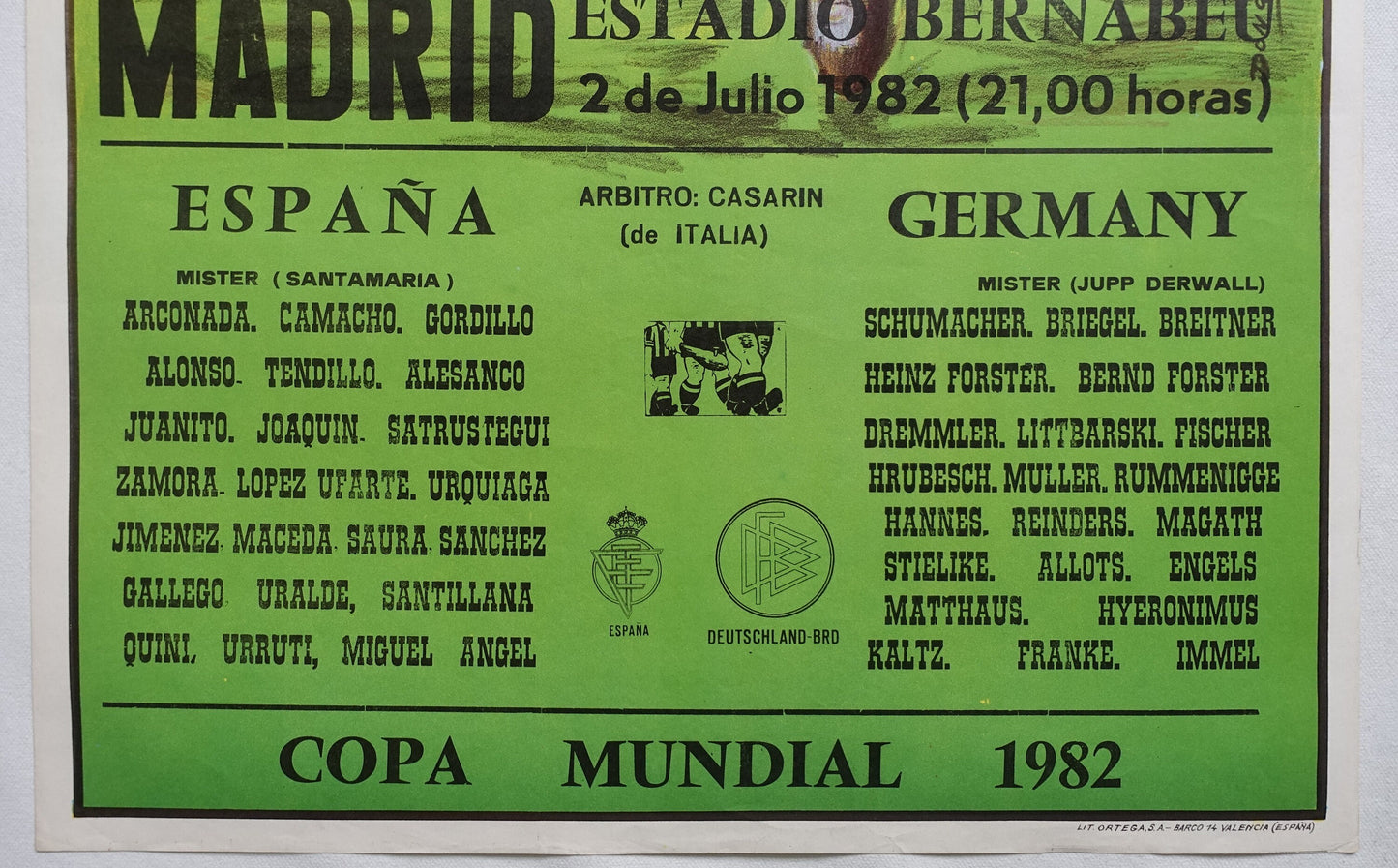 1982 World Cup (Football/Soccer) West Germany - Spain - Original Vintage Poster