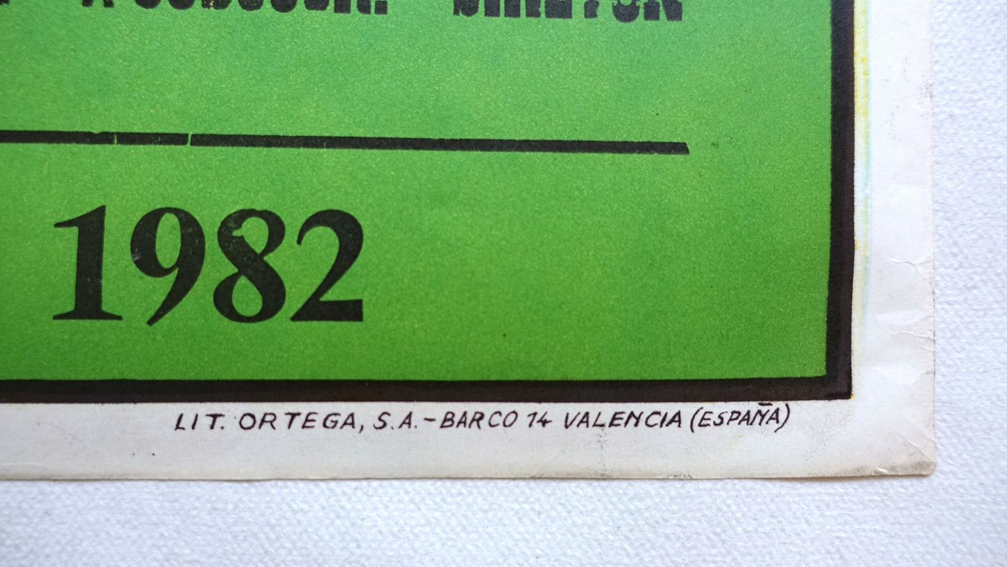 1982 World Cup (Football/Soccer) England - Spain - Original Vintage Poster