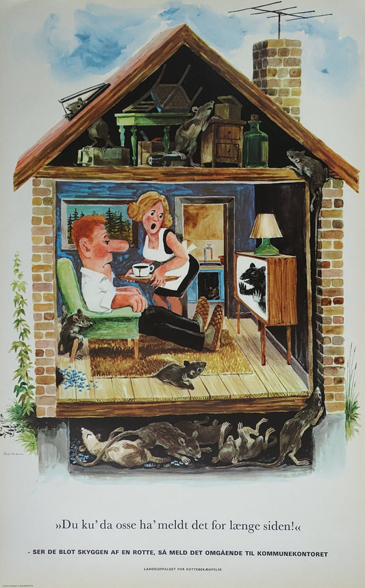 1960s Anti-rat Campaign Poster - Original Vintage Poster
