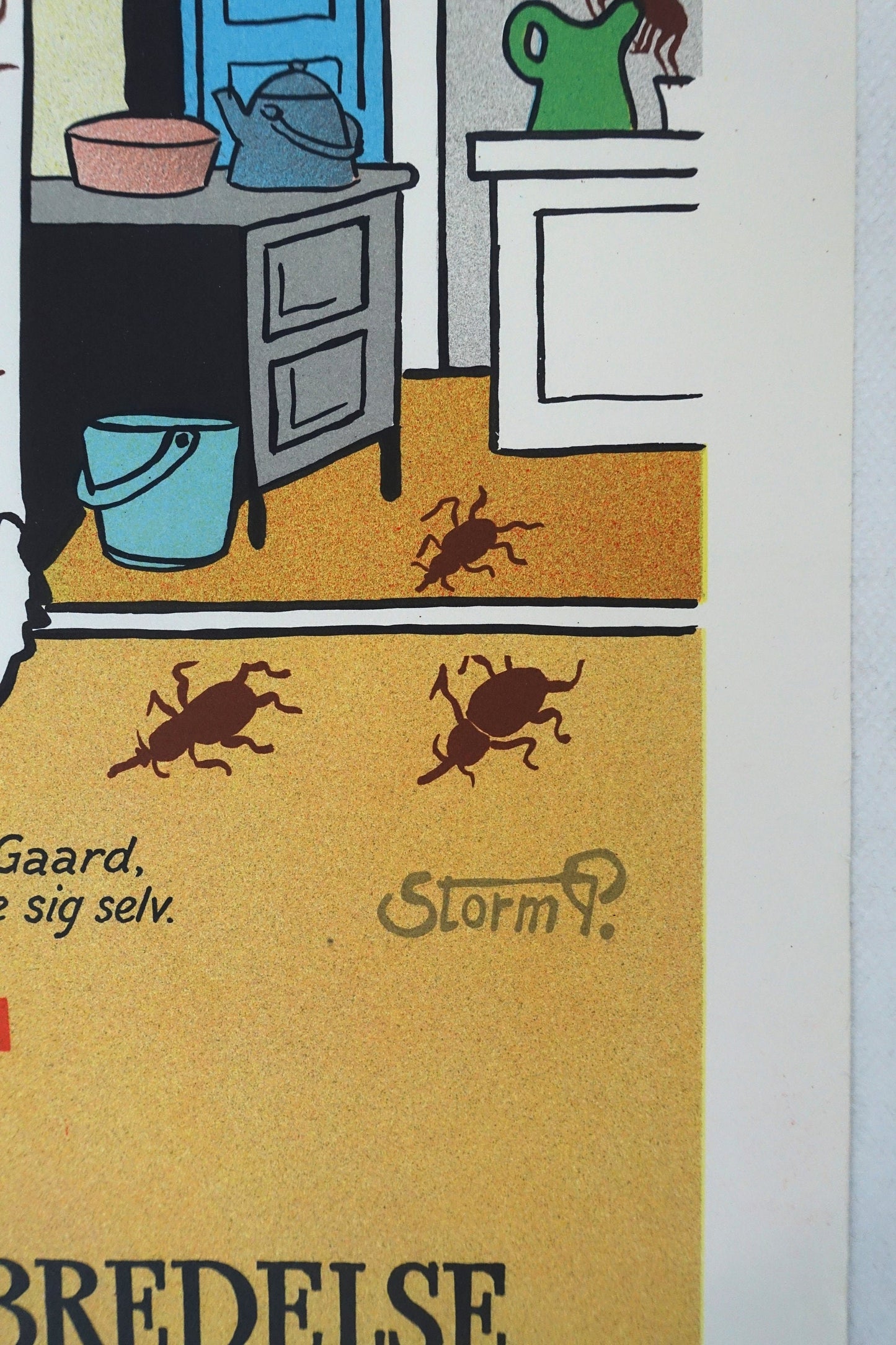 1940s Anti-pest Campaign Poster by Storm P - Original Vintage Poster