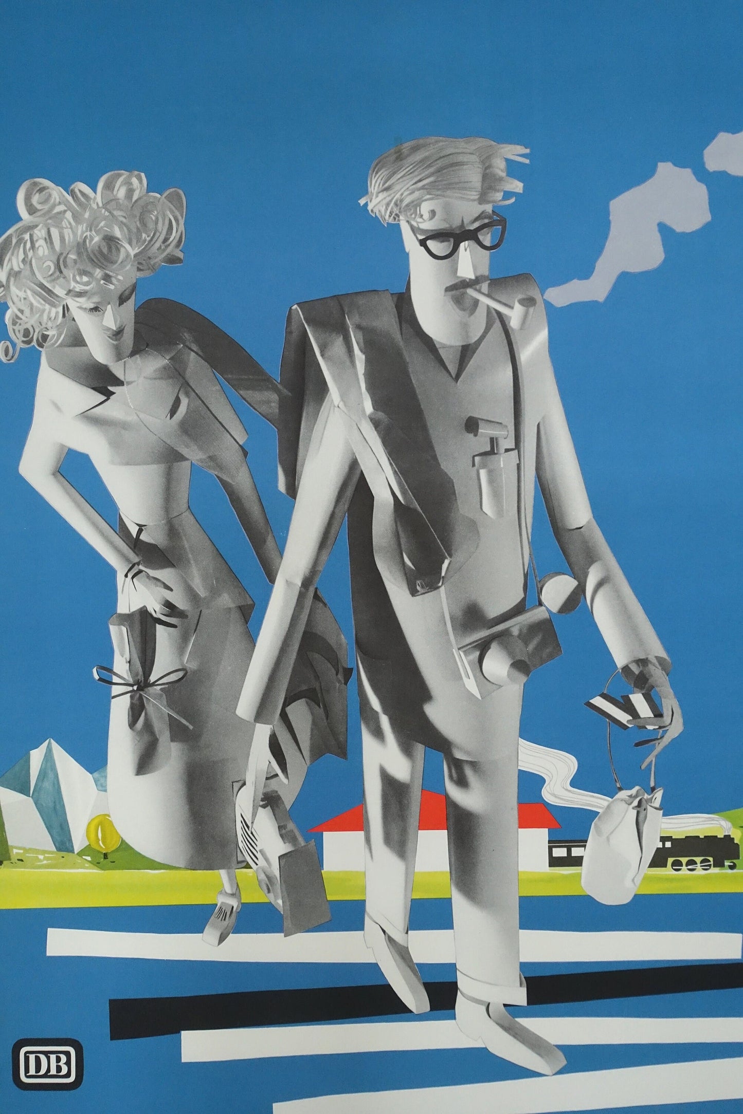 1957 German Railroad Travel Poster - Original Vintage Poster
