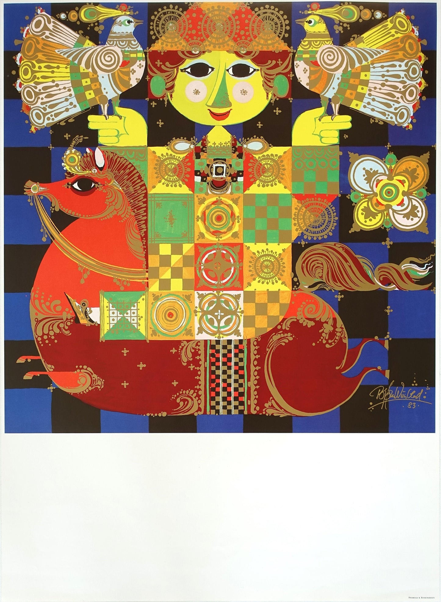 1983 Bjørn Wiinblad's House - Original Vintage Poster