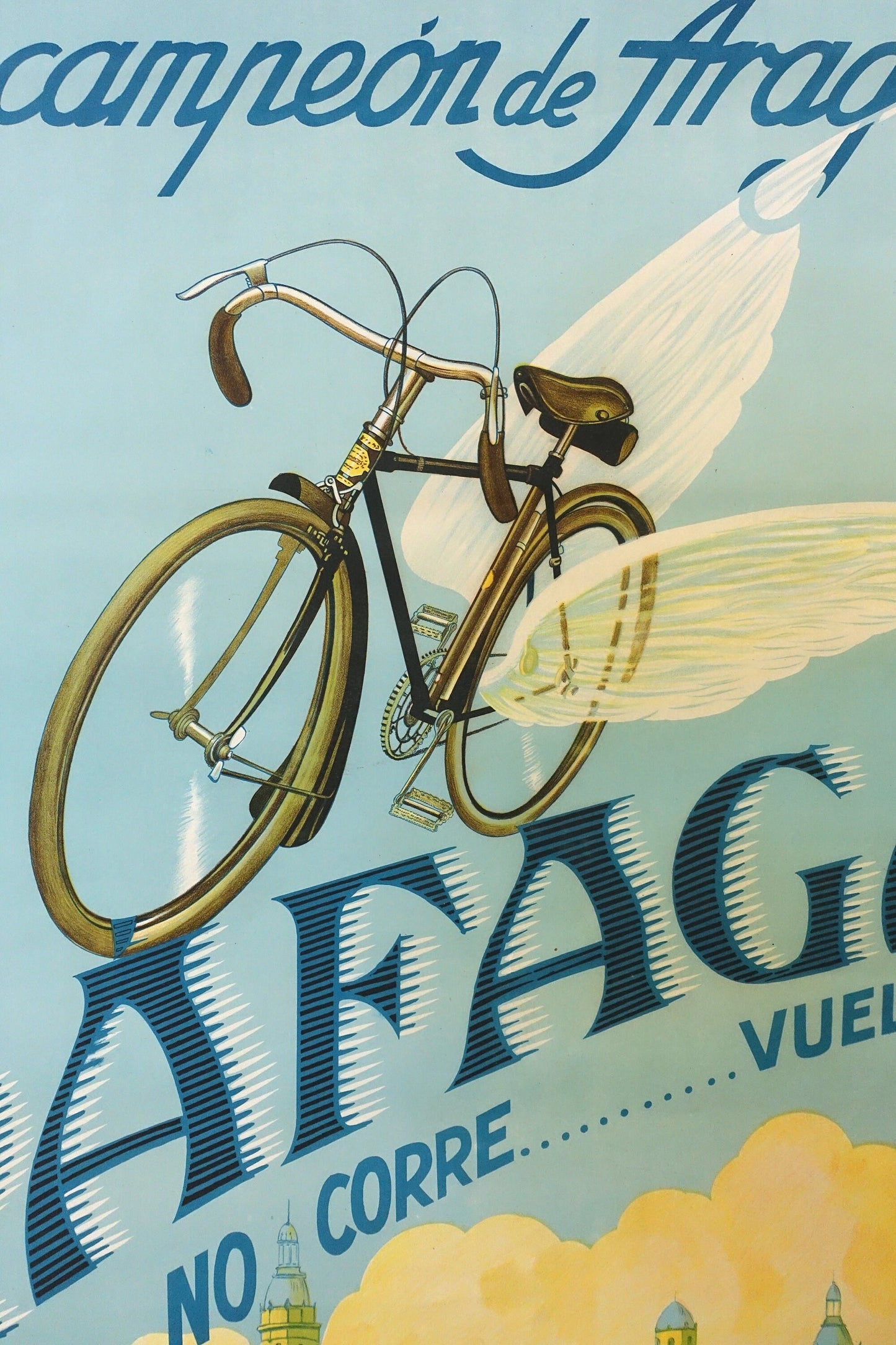 1930s Spanish Bicycle Advertisement Rafaga - Original Vintage Poster