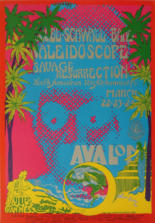 1968 Siegel Schwall, Kaleidoscope & Savage Resurrection at the Avalon San Francisco - Original Vintage Poster