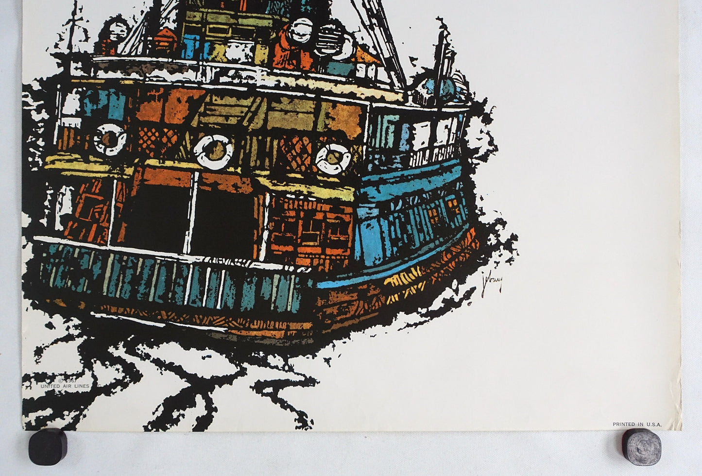 1967 New York United Airlines by James Jebavy - Original Vintage Poster