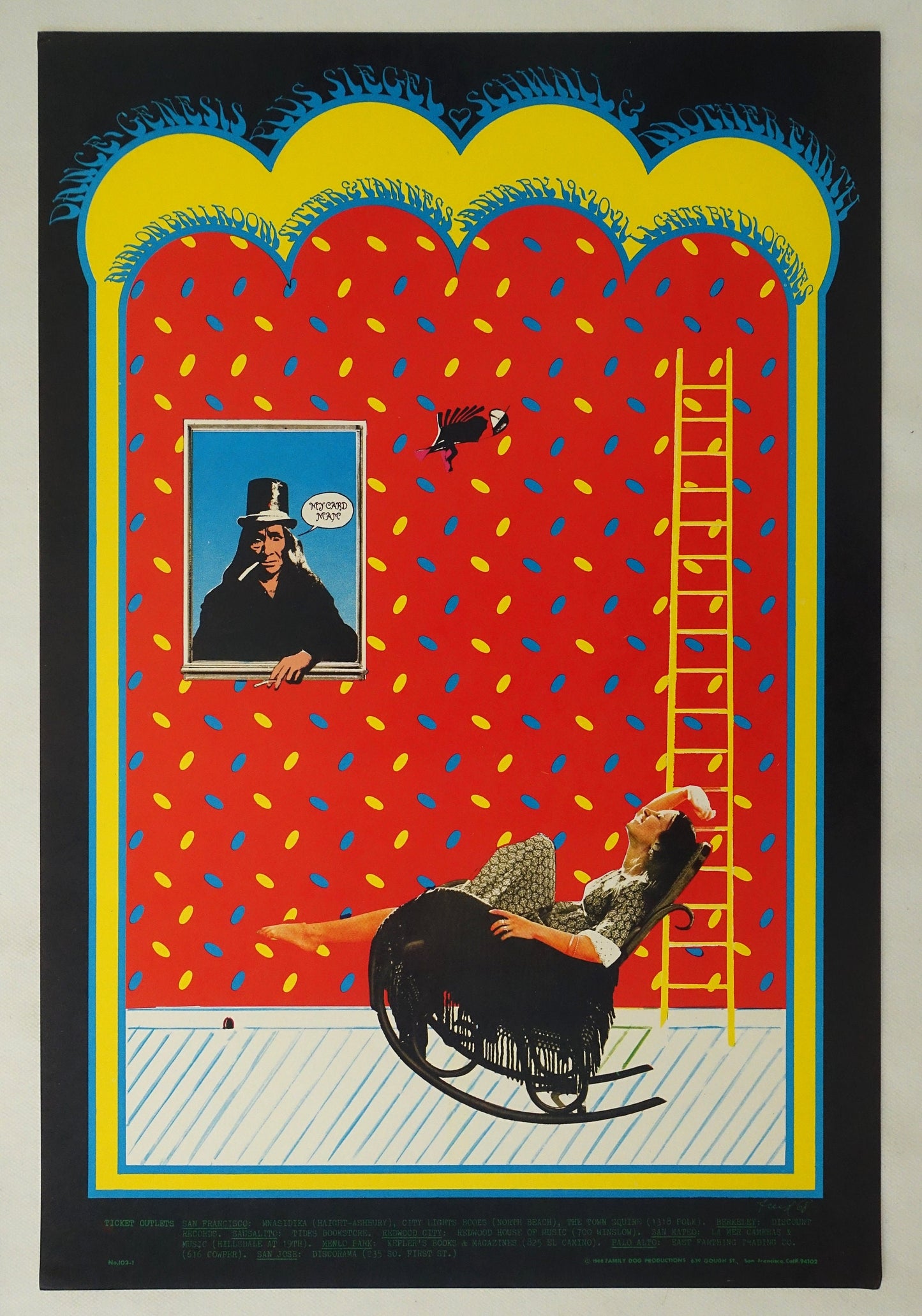 1968 Siegel Schwall & Mother Earth Concert Poster at the Avalon San Francisco - Original Vintage Poster