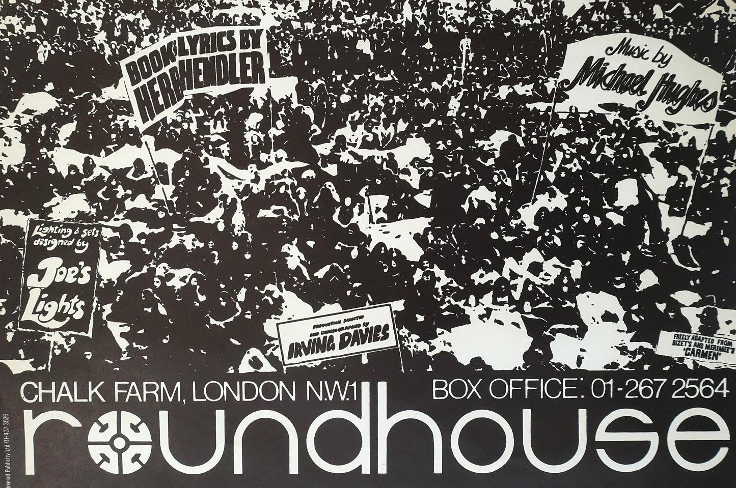 1970s Rock Carmen Musical at Roundhouse London - Original Vintage Poster
