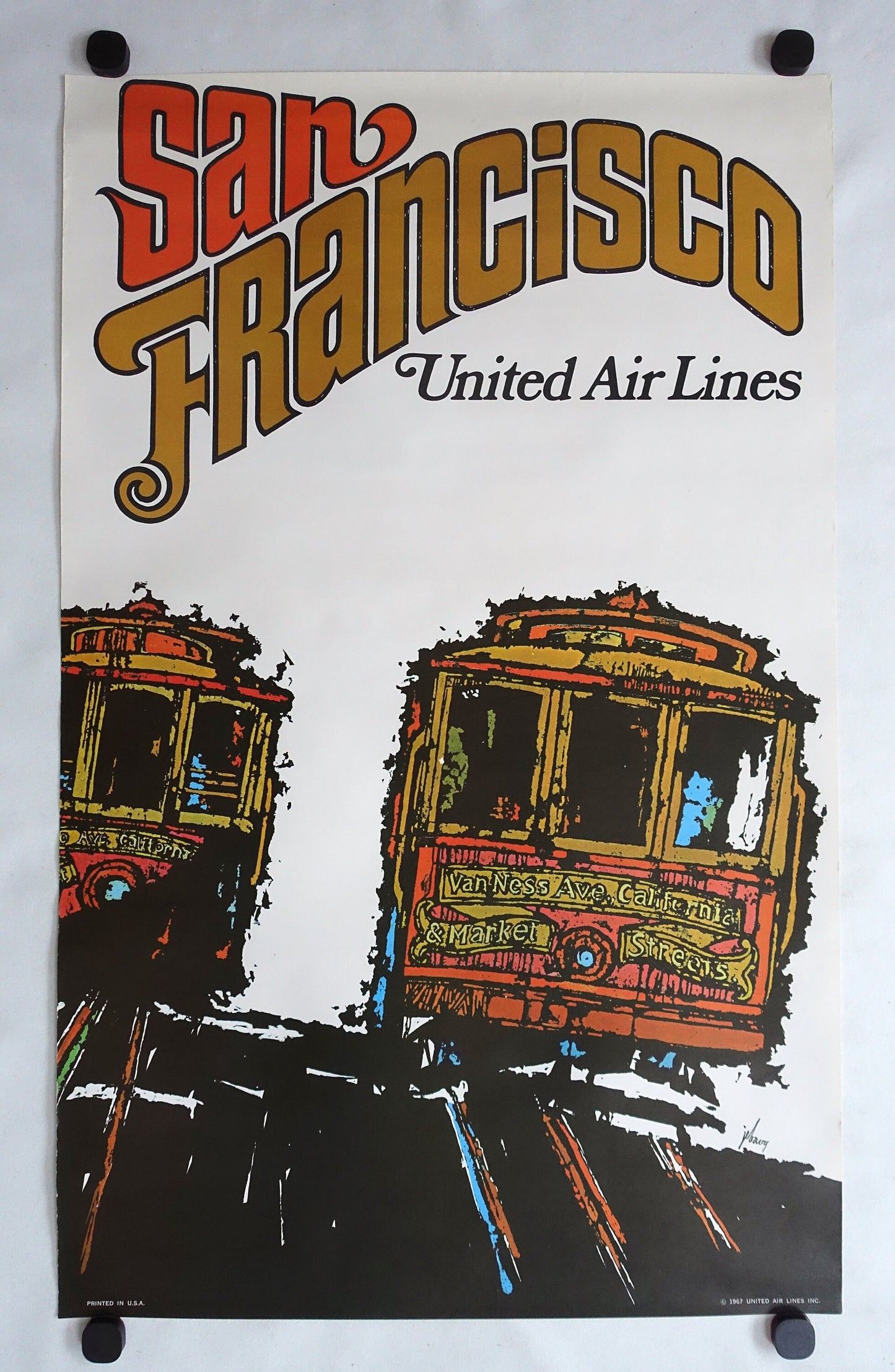 1967 San Francisco United Airlines by James Jebavy - Original Vintage Poster
