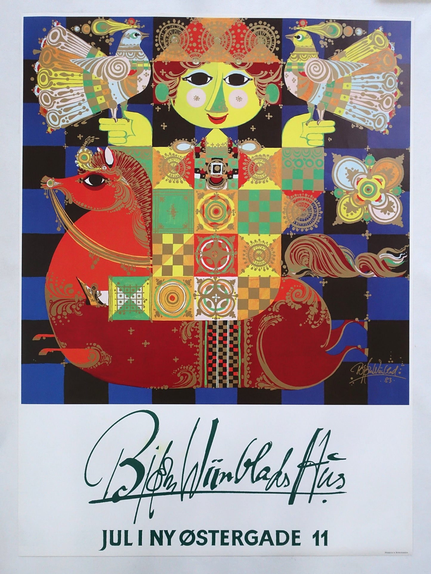 1983 Bjørn Wiinblad's House (text version) - Original Vintage Poster