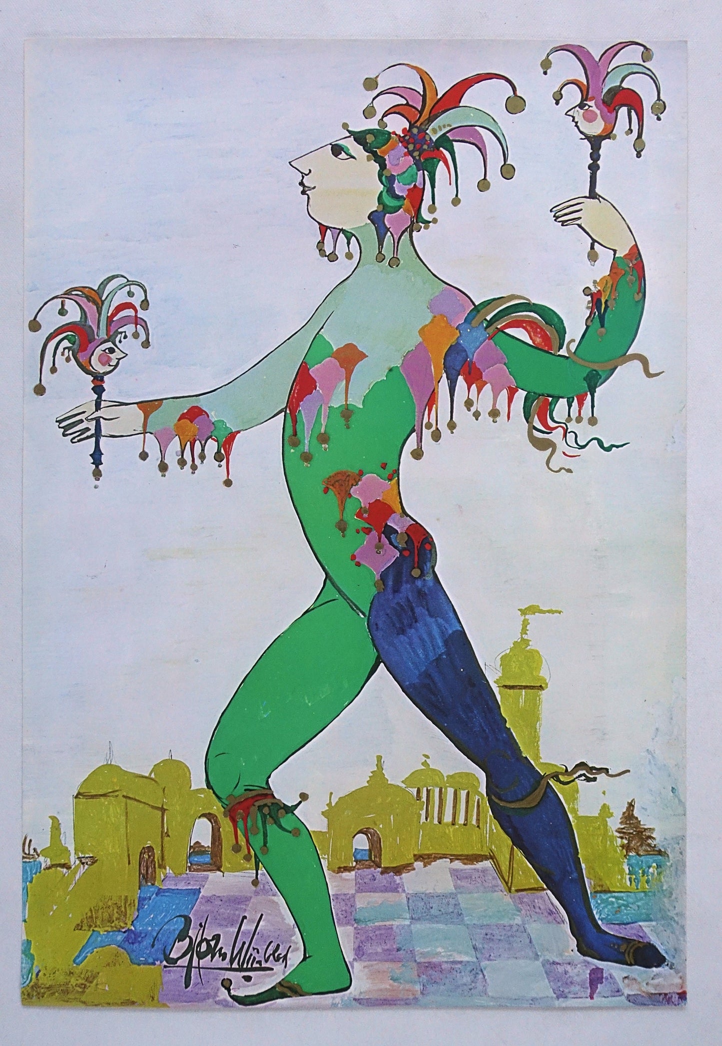 1970s "The Jester" from the Little Mermaid by Bjørn Wiinblad - Original Vintage Poster