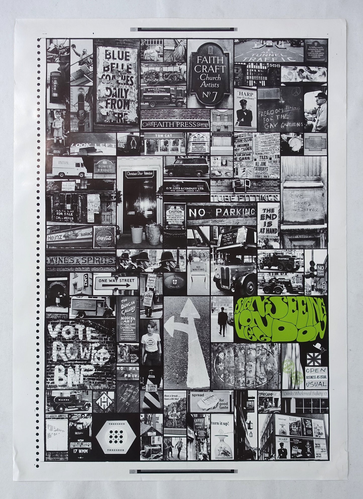1966 London Signs, Symbols and Sights Art Poster - Original Vintage Poster