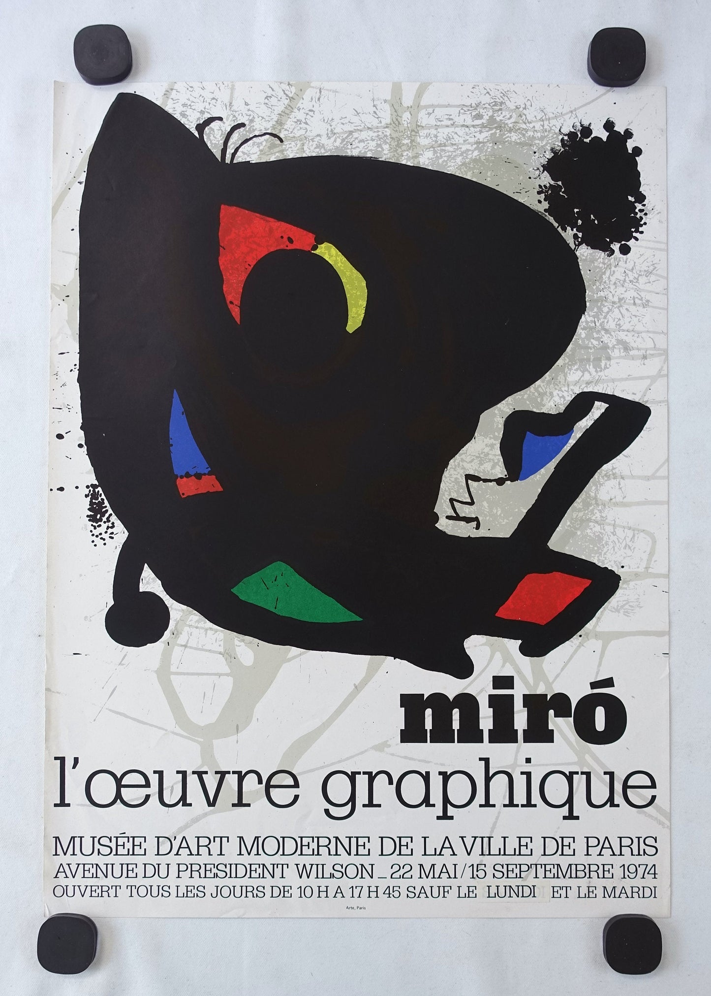 1974 Miro Exhibition Poster Paris L'oevre Graphique - Original Vintage Poster