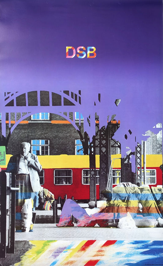 1981 Pop Art Train Travel Poster 3 - Original Vintage Poster