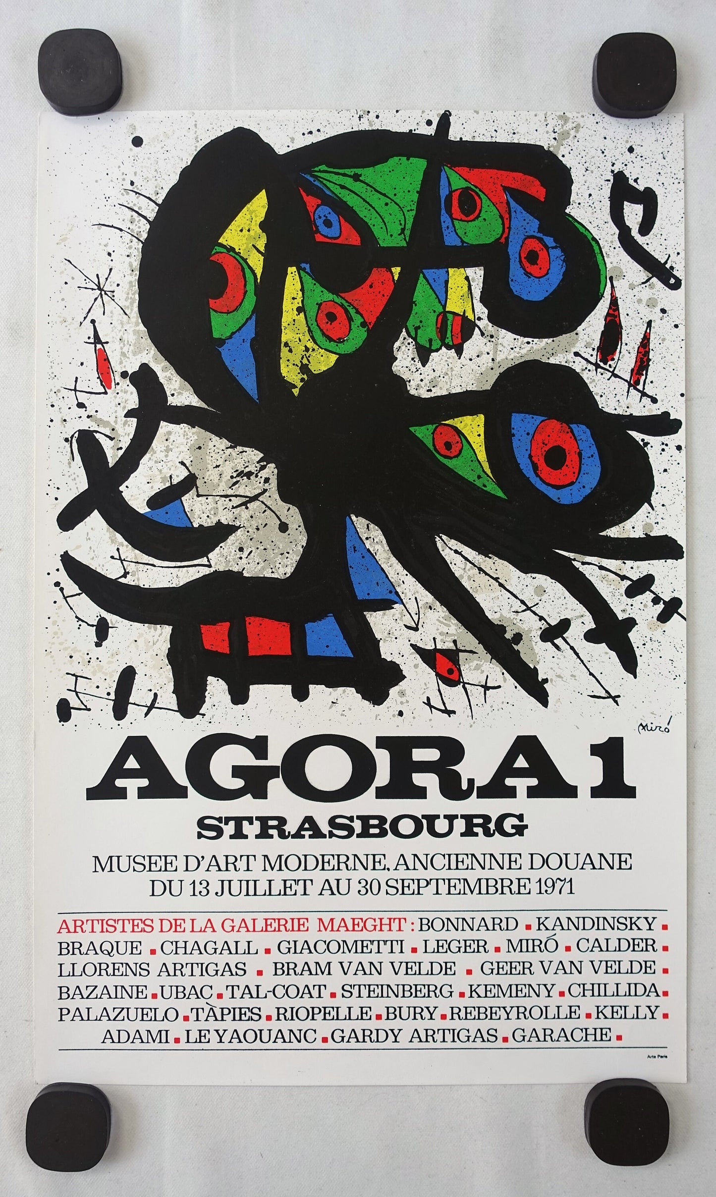 1971 Miro Agora 1 Strasbourg Exhibition Poster - Original Vintage Poster
