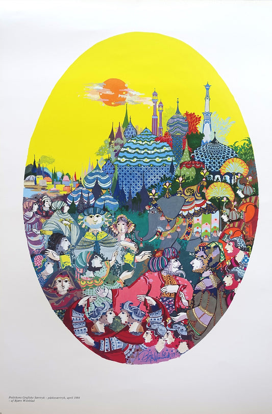 1984 Bjørn Wiinblad's Special Easter Artwork - Original Vintage Poster