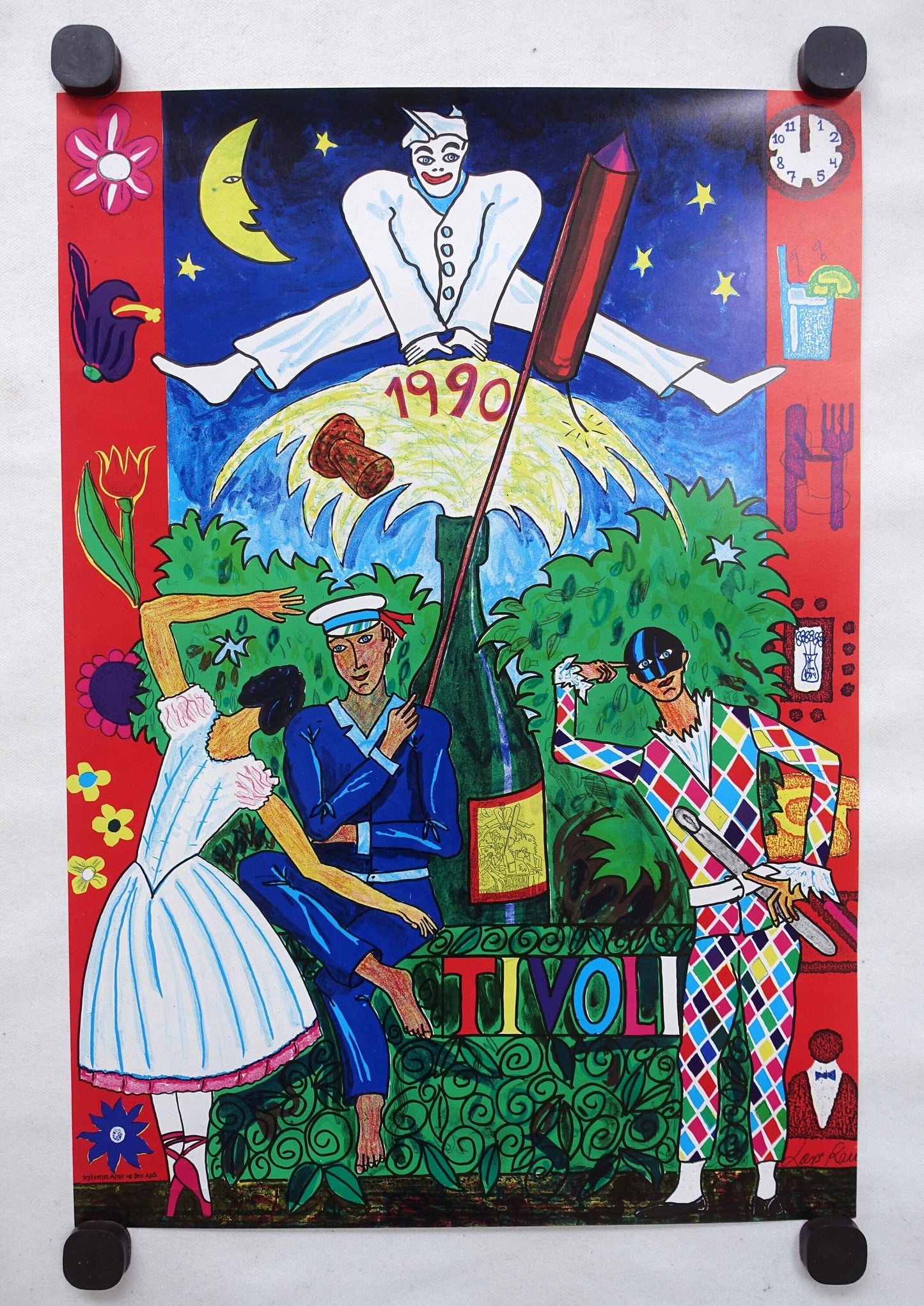 1990 Tivoli Gardens by Lars Ravn (small) - Original Vintage Poster