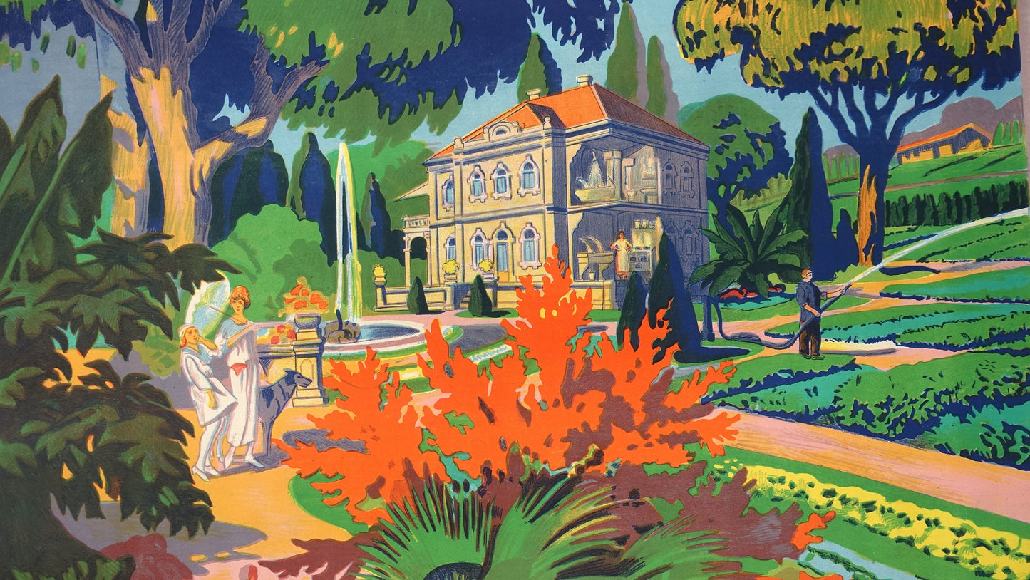 1930s Bomba Bloch Spainsh Luxuary Garden - Original Vintage Poster