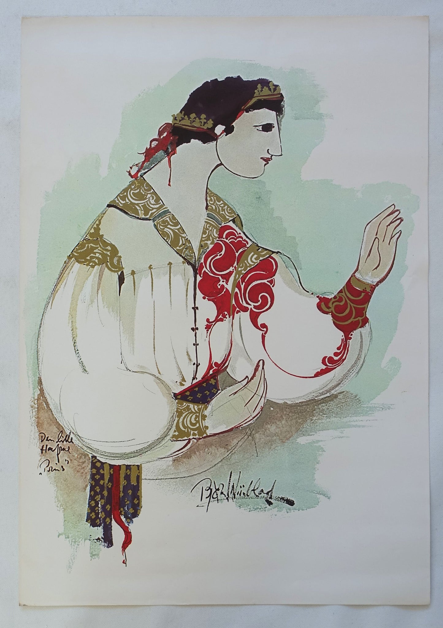 1970s "The Prince" - The Little Mermaid by Bjørn Wiinblad - Original Vintage Poster