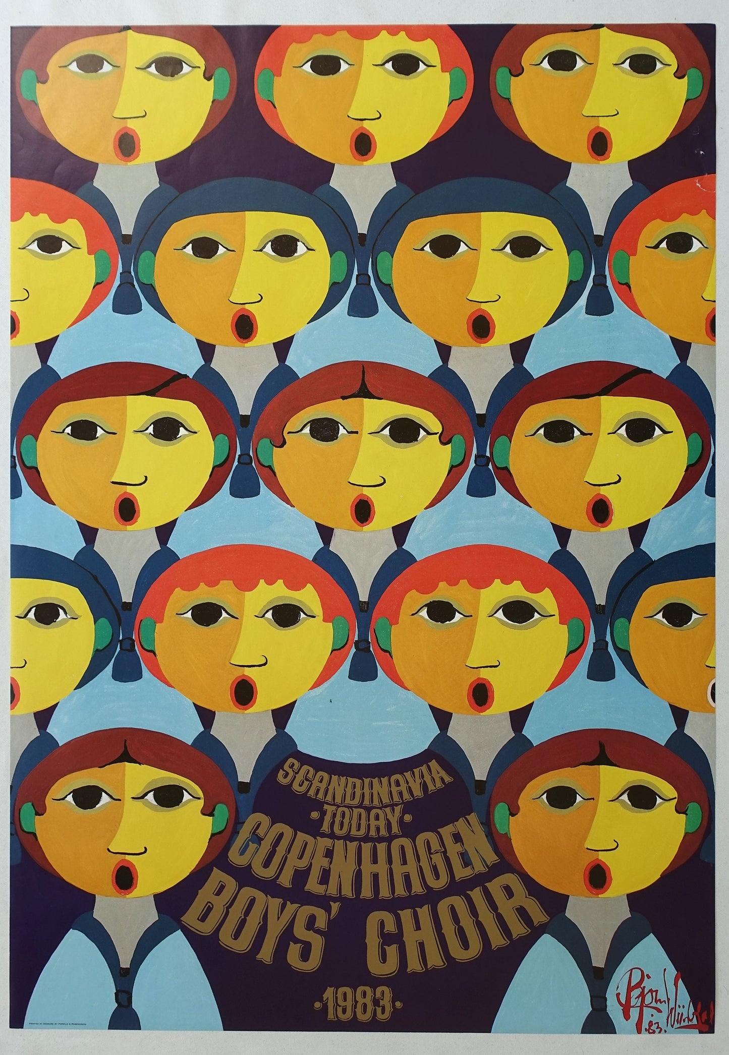 1983 Wiinblad Copenhagen Boys' Choir - Original Vintage Poster