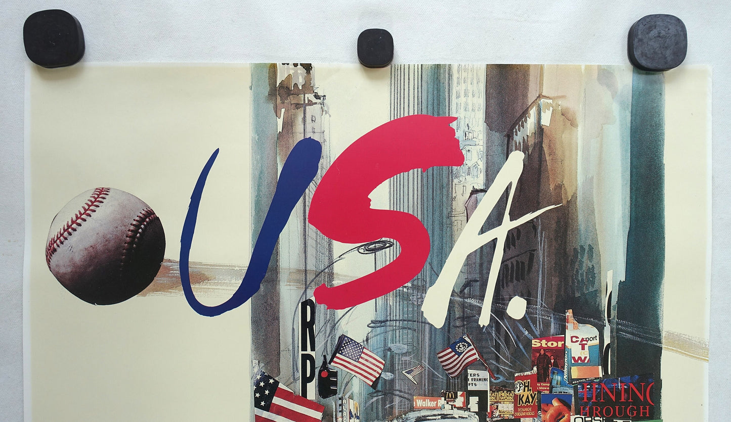 1992 USA Travel Poster by Scandinavian Airlines - Original Vintage Poster