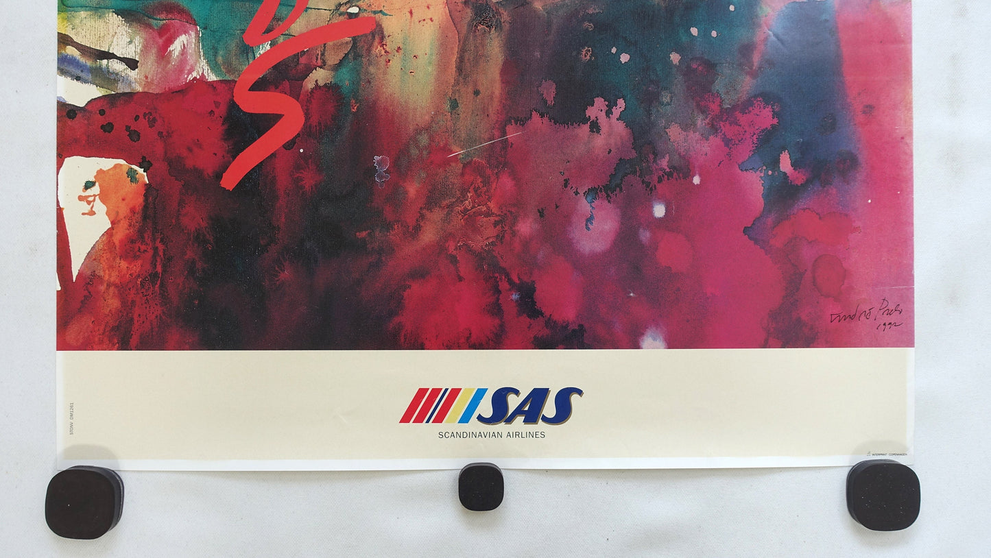 1992 Netherlands Travel Poster by Scandinavian Airlines - Original Vintage Poster