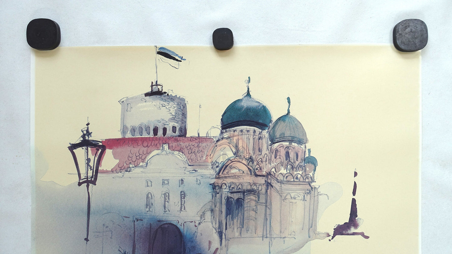 1992 Baltic States Travel Poster by Scandinavian Airlines - Original Vintage Poster