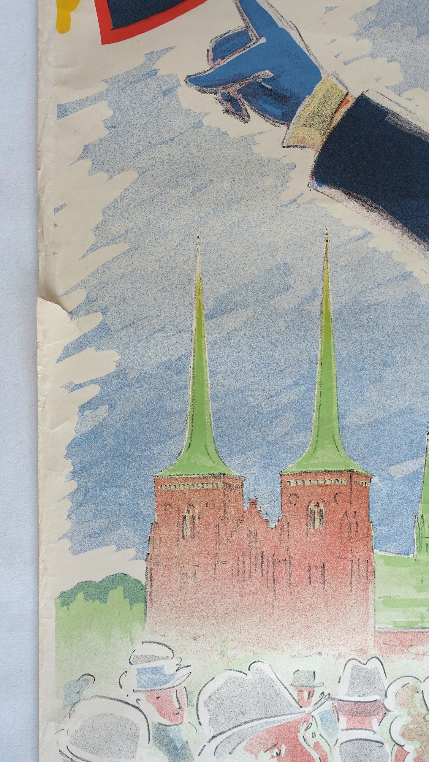 1940s Denmark Roskilde Travel Poster - Original Vintage Poster