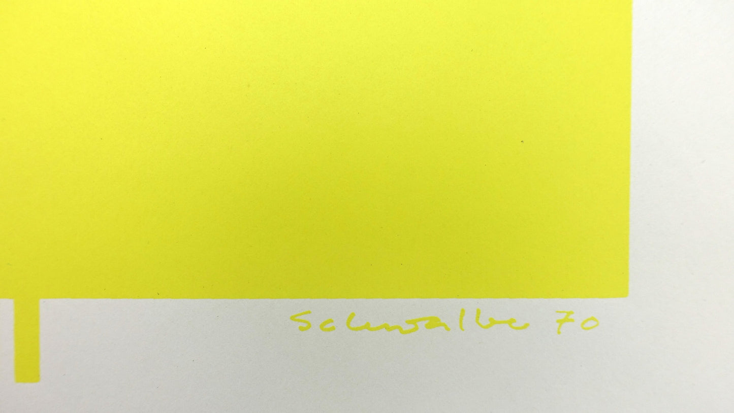 1970 Danish Modern Art (Yellow) by Ole Schwalbe - Original Vintage Poster