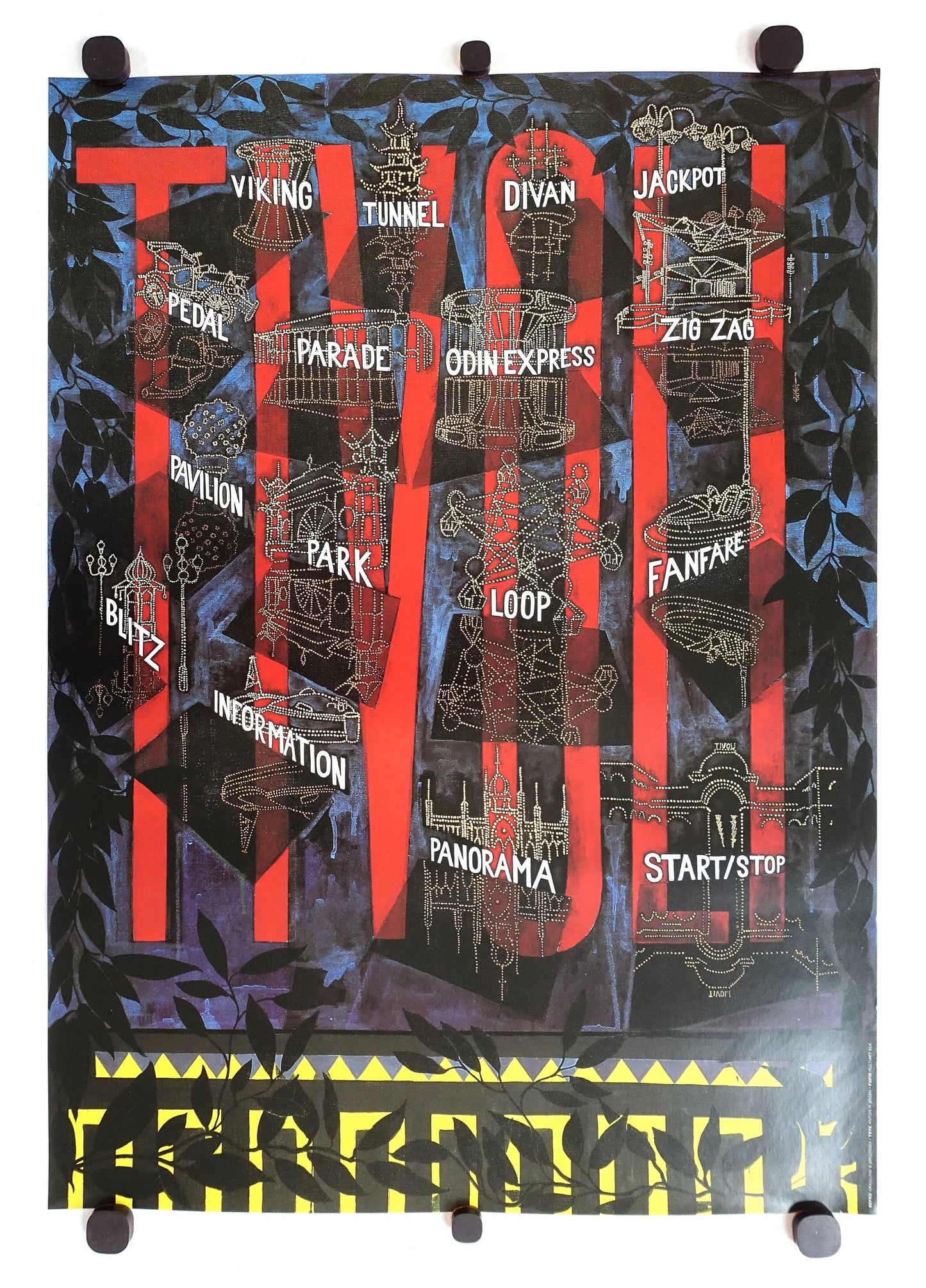 1997 Tivoli Gardens by Anton M. Jensen - Original Vintage Poster