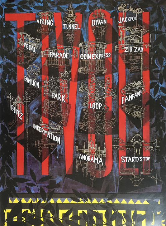 1997 Tivoli Gardens by Anton M. Jensen - Original Vintage Poster