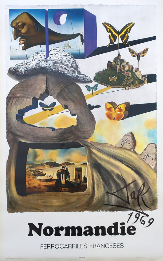 1970 Salvador Dalí - Advertisement for SNCF French National Railways (Normandie) - Original Vintage Poster