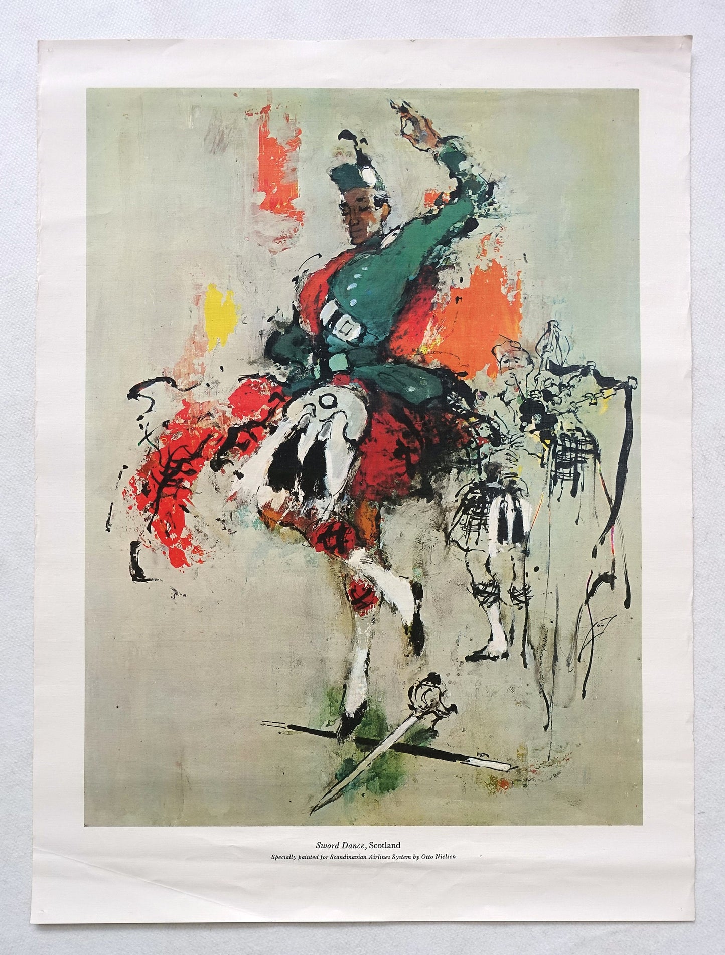 1966 SAS Airlines Poster (Sword Dance) - Original Vintage Poster