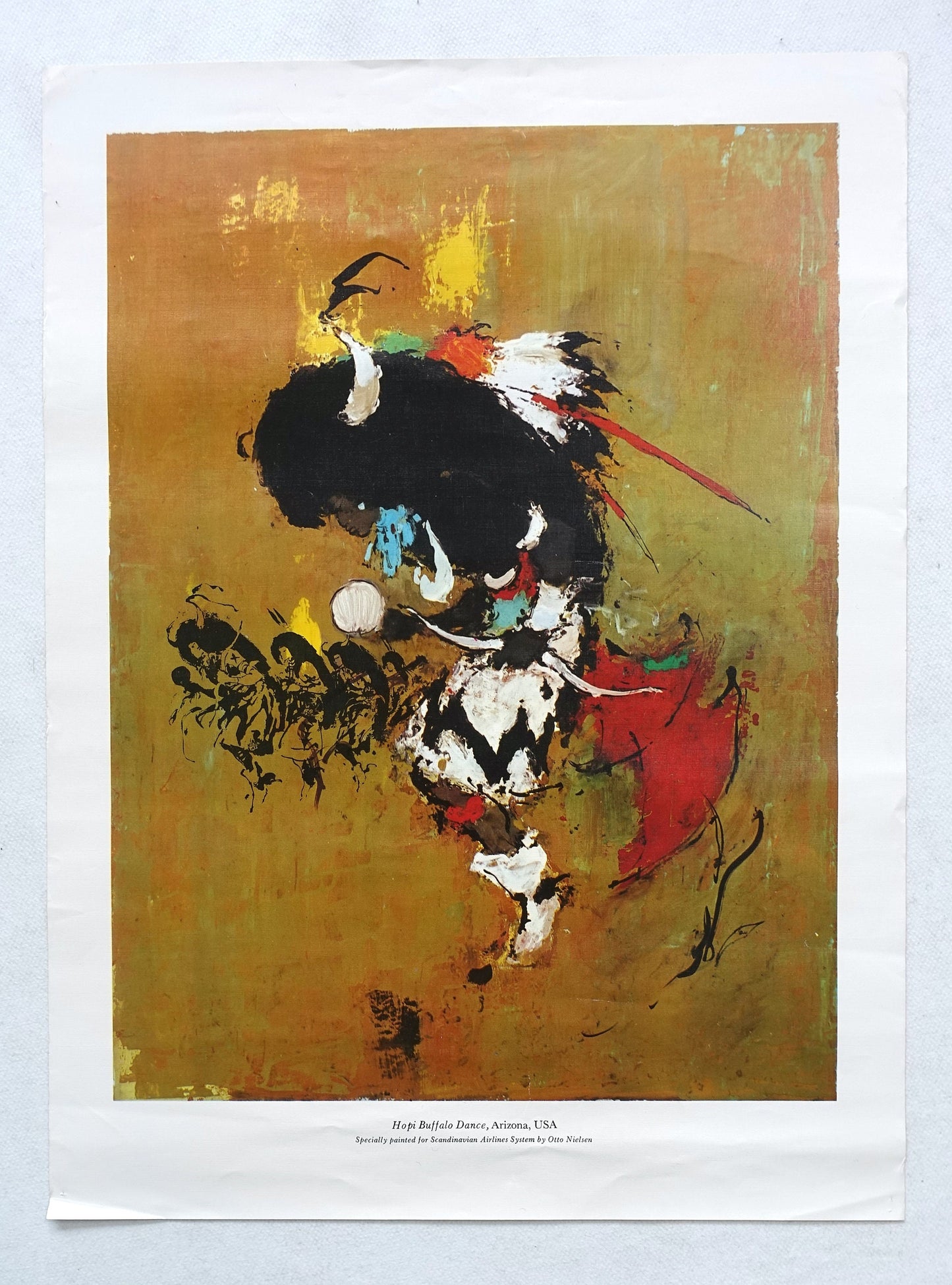 1966 SAS Airlines Poster (Hopi Buffalo Dance) - Original Vintage Poster
