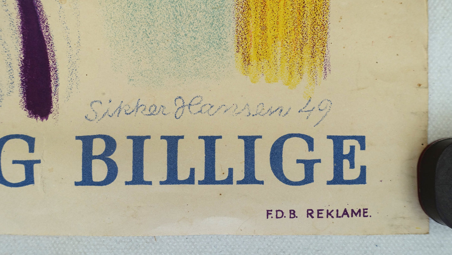1949 Danish Design Chair for FDB - Original Vintage Poster